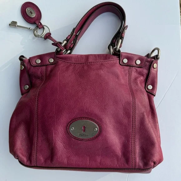 Fossil Burgundy Leather Satchel - Picture 1 of 16